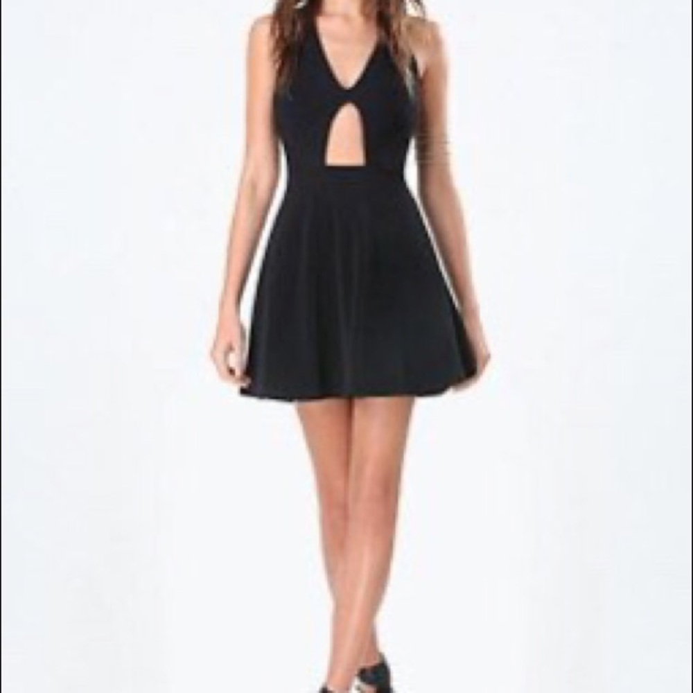 Bebe black strappy mini dress